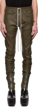 rick owens男裤, Rick Owens | Khaki Gary Leather Pants商品图片 额外8.5折, 额外八五折
