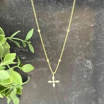 推荐Enamel Cross Drop Necklace In White商品
