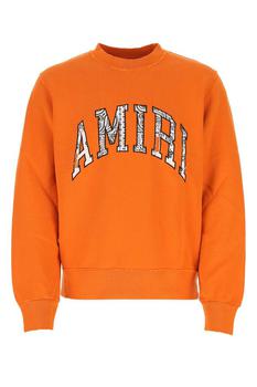 amiri衬衫, AMIRI | Amiri Bandana Logo Detailed Distressed Crewneck Sweatshirt商品图片 5.9折起