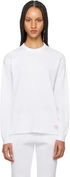 Alexander Wang | White Dropped Shoulder Long Sleeve T-Shirt 