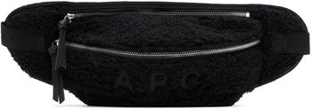 A.P.C. | Black Faux-Shearling Belt Bag商品图片,7折