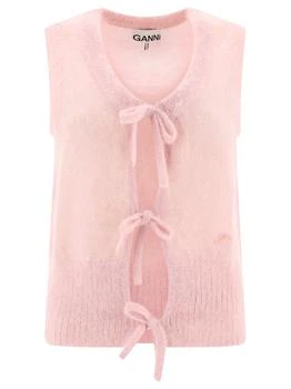 Ganni | Mohair Tie String Vest Knitwear Pink,商家Wanan Luxury,价格¥1193