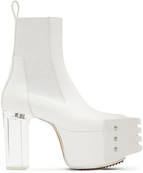 rick owens男鞋, Rick Owens | White Platform Grilled Chelsea Boots商品图片 额外8.5折, 额外八五折