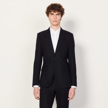 sandro leather jacket men, Sandro | Wool suit jacket商品图片 