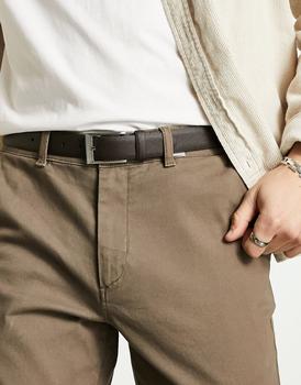 商品Barneys Originals Plus | Barneys Originals leather belt in dark brown,商家ASOS,价格¥110图片