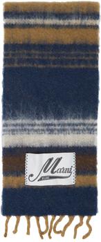 Marni | Navy Striped Wool Scarf商品图片,额外8.5折, 独家减免邮费, 额外八五折