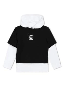 推荐4g motif-print layered hoodie商品