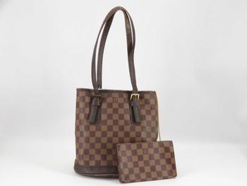 lv水桶包, [二手商品] Louis Vuitton | Louis Vuitton Damier Ebene Canvas Leather Bucket Marais PM Bag商品图片 5折