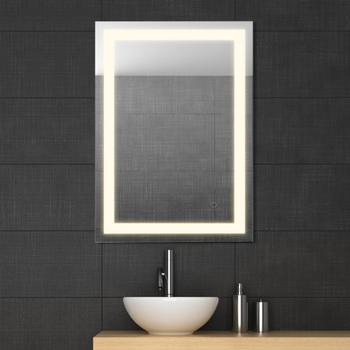 商品JONATHAN Y | Rectangular Frameless Anti-Fog Aluminum Front-lit Tri-color LED Bathroom Vanity Mirror with Smart Touch Control,商家Premium Outlets,价格¥2168图片