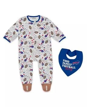 WEAR by Erin Andrews | Baby Boys and Girls Newborn 2-Piece Buffalo Bills Sleep and Play Full-Zip Sleeper Bib Set,商家Macy's,价格¥257
