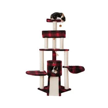 Macy's | Real Wood Cat Tree, 4 Levels With Rope, Ramp, Perch, & Condo,商家Macy's,价格¥2053