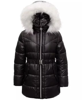 Michael Kors | Michael Kors Toddler & Little Girls Belted Stadium Puffer Jacket with Faux-Fur Trim,商家Macy's,价格¥502