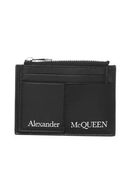 Alexander McQueen | Alexander McQueen Logo Printed Zip-Up Coin Wallet,商家Cettire,价格¥1121