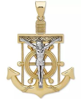 Macy's | Men's Mariner Cross Pendant in 14k Gold & White Gold,商家Macy's,价格¥4884