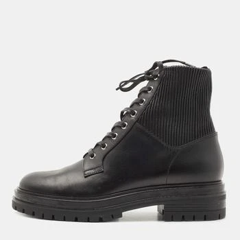 推荐Gianvito Rossi Black Leather and Fabric Martis Ankle Boots Size 41商品