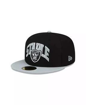 New Era | Men's X Staple Black, Gray Las Vegas Raiders Pigeon 59Fifty Fitted Hat,商家Macy's,价格¥337