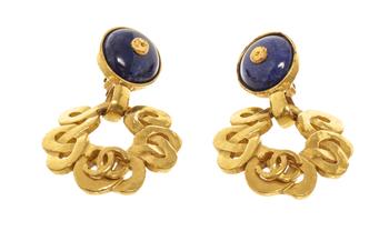[二手商品] Chanel | Chanel Gold CC Drop Earrings商品图片,
