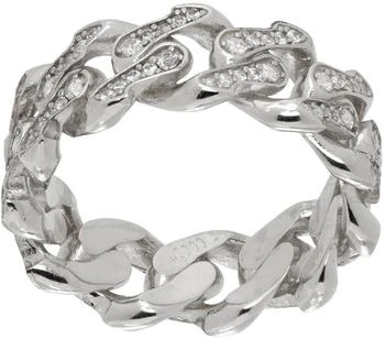 Emanuele Bicocchi | Silver Crystal Chain Ring,商家SSENSE,价格¥2336