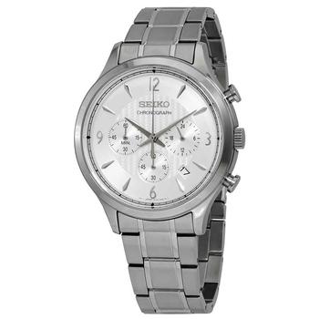 精工男表正品, Seiko | Conceptual Chronograph Quartz Silver Dial Mens Watch SSB337商品图片 3.4折