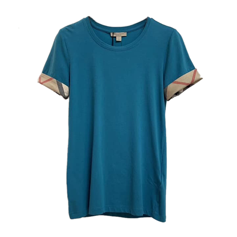 时尚burberry t恤女装, Burberry | Burberry 博柏利 女士棉混纺短袖圆领弹力T恤 3968493商品图片 独家减免邮费