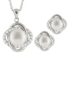 Splendid Pearls | 9-12mm Freshwater Pearl & CZ Earrings and Pendant Necklace Set 独家减免邮费