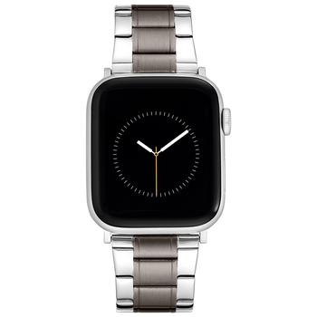 商品WITHit | Men's Silver-Tone Polished and Black Brushed Stainless Steel Link Band with Lugs for 42mm, 44mm, 45mm, Ultra 49mm Apple Watch,商家Macy's,价格¥358图片
