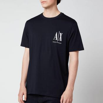 推荐Armani Exchange Men's Small Ax Logo T-Shirt - Navy商品