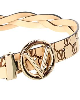 Valentino By Mario Valentino Natte Monogram Leather Belt In Blue