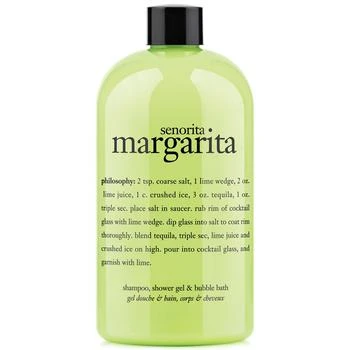 philosophy senorita margarita ultra rich 3-in-1 shampoo, shower gel and bubble bath, 16 oz