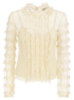 RED Valentino | REDValentino Semi-Sheer Ruffled Top商品图片,7.6折起