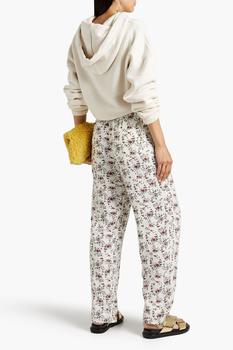 Ganni | Floral-print crepe de chine straight-leg pants商品图片,4折