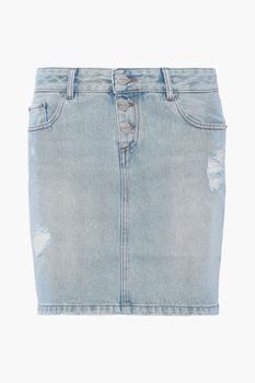 推荐Distressed denim mini skirt商品