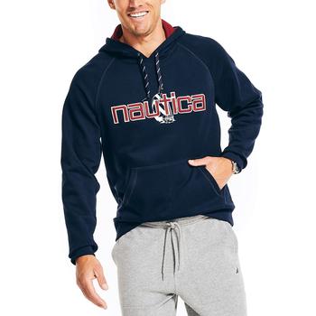 Nautica | Men's Sustainably Crafted Logo Fleece Pullover Hoodie商品图片,