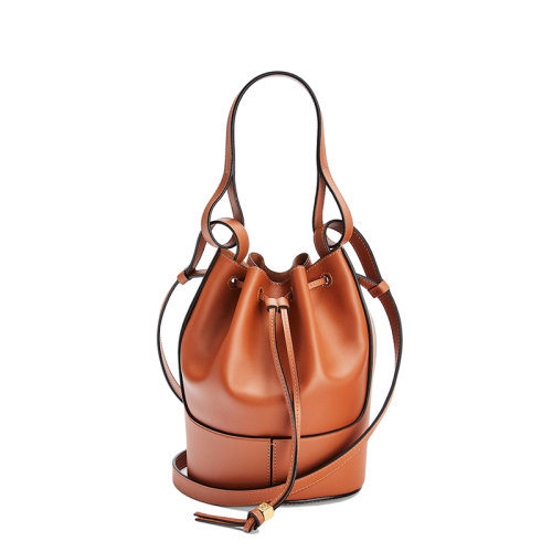 gancini单肩包, Loewe | 【包税】LOEWE/罗意威 Balloon系列 女士小号棕褐色小牛皮抽绳水桶包单肩斜挎气球包A710C31X61-2530商品图片 7.9折×额外9.5折, 包邮包税, 额外九五折