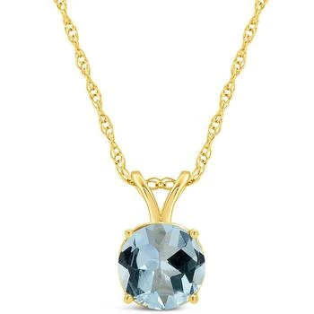 Macy's | Aquamarine (1-1/4 ct. t.w.) Pendant Necklace in 14K Yellow Gold,商家Macy's,价格¥5612