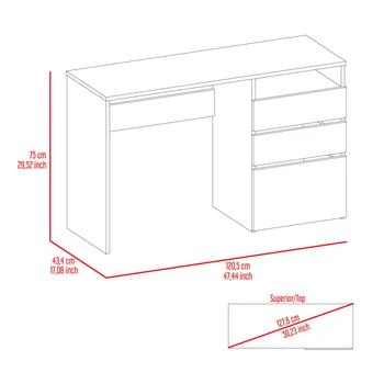 Streamdale Furniture | Streamdale Waterbury 3-Drawer 1-Shelf Computer Desk Wengue,商家Premium Outlets,价格¥2244