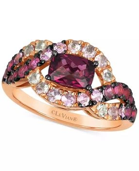 Le Vian | Ombré® Raspberry Rhodolite (1 ct. t.w.), Strawberry Ombré (1 ct. t.w.) & White Sapphire (1/6 ct. t.w.) Twist Ring in 14k Rose Gold,商家Macy's,价格¥10487