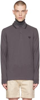 Fred Perry | Gray Twin Tipped Long Sleeve Polo商品图片,