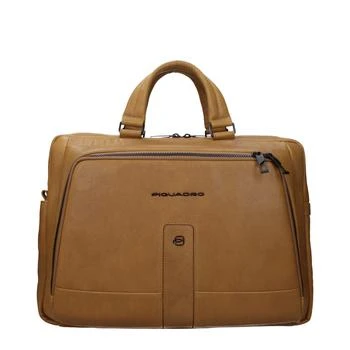 PIQUADRO | Piquadro Beige Leather Business And Laptop Bags,商家Siebentaschen,价格¥2410