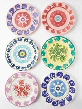 Emporio Sirenuse | Set of six hand-painted ceramic charger plates,商家MATCHES,价格¥6755