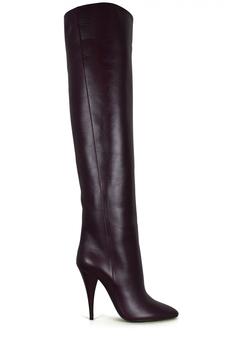 圣罗兰鞋女鞋, Yves Saint Laurent | Luxury Shoes For Women   Saint Laurent Kiki Thigh High In Burgundy Leather商品图片 9折