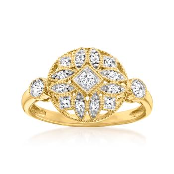 商品Ross-Simons | Ross-Simons Diamond Vintage-Style Circle Ring in 18kt Gold Over Sterling,商家Premium Outlets,价格¥1396图片