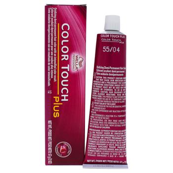 商品Wella | Color Touch Plus Demi-Permanent Color - 55 04 Intense Light Brown-Natural Red by Wella for Unisex - 2 oz Hair Color,商家Jomashop,价格¥98图片