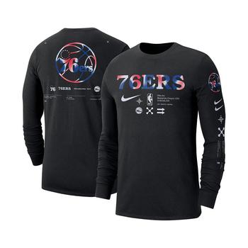商品Men's Black Philadelphia 76ers Essential Air Traffic Control Long Sleeve T-shirt图片