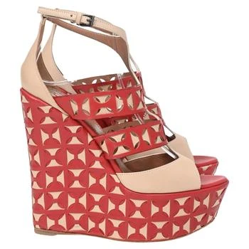 [二手商品] Alaïa | Laser Cut Wedges in Red Leather,商家Premium Outlets,价格¥1867