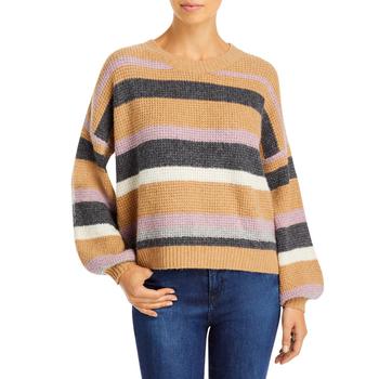 Tahari | T Tahari Womens Striped Balloon Sleeve Crewneck Sweater商品图片,4.1折, 独家减免邮费