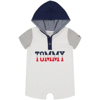 Tommy Hilfiger | Baby Boys Signature Short Sleeve Hooded Henley Romper 6折×额外7折, 额外七折