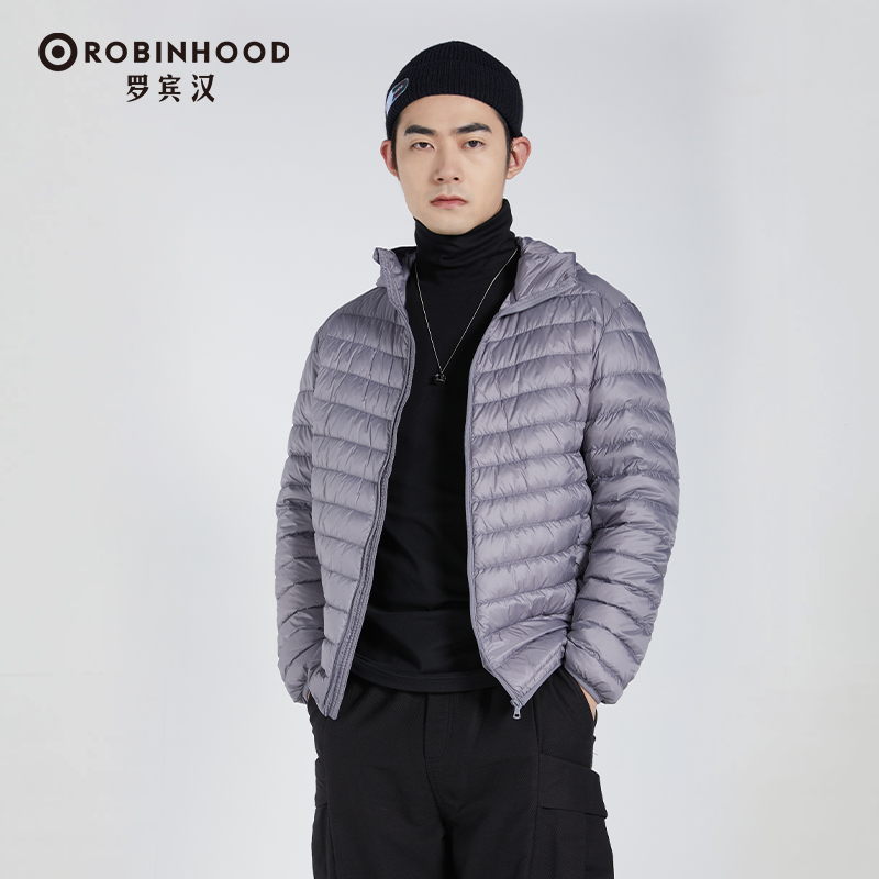 ROBINHOOD | 罗宾汉休闲时尚男士羽绒服-6720702-中灰色商品图片,5折, 包邮包税