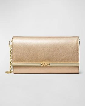 推荐Large East-West Leather Clutch Bag商品