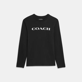 女装essentials棉服, Coach | Coach Outlet Essential Long Sleeve T Shirt In Organic Cotton商品图片 5.4折×额外8.5折, 额外八五折